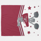 Maroon Silver Stars Cheer Cheer Leader Girls Fleecedecke (Vorderseite (Horizontal))