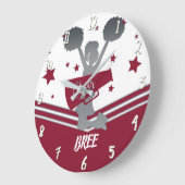 Maroon Silver Stars Cheer Cheer Leader Girls Große Wanduhr (Winkel)