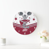 Maroon Silver Stars Cheer Cheer Leader Girls Große Wanduhr (Zuhause)