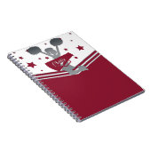 Maroon Silver Stars Cheer Cheer Notizblock (Rechte Seite)
