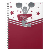 Maroon Silver Stars Cheer Cheer Notizblock (Vorderseite)
