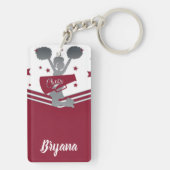 Maroon Silver Stars Cheer-führendes Personalisiert Schlüsselanhänger (Rückseite)