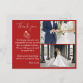 Maroon & Silver Vector Wedding Ring Vielen Dank Postkarte (Vorne/Hinten)