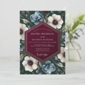 Maroon Slate Chiaroscuro Wedding Einladung (Stehend Vorderseite)