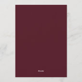 Maroon Slate Somber Bloom Wedding Einladung (Rückseite)