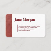 Maroon Social Worker Lace Monogram Visitenkarte (Rückseite)