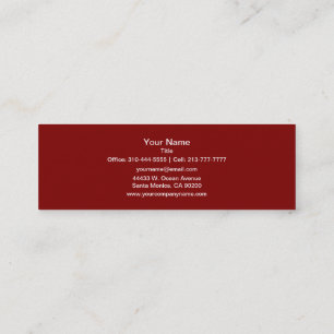 Maroon Solid Color Mini Visitenkarte