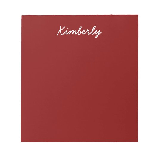 Maroon Solid Color Notizblock (Vorderseite)