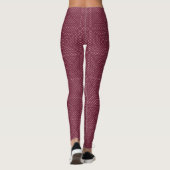 Maroon Squares Muster Leggings (Rückseite)