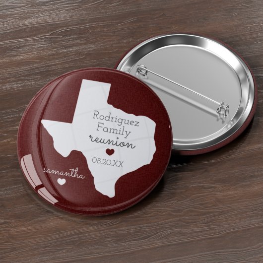 Maroon Staat der Wiedersehen der Texas-Familie Button