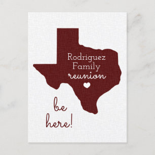 Maroon Staat der Wiedersehen der Texas-Familie Postkarte