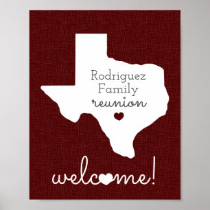 Maroon Staat von Texas Family Wiedersehen Poster