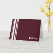 Maroon Stripes Birthday Card Karte (Gelbe Blume)