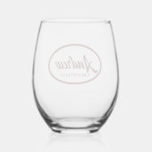 Maroon Stylized Name Wedding Trauzeuge Weinglas Weinglas Ohne Stiel (Rückseite)