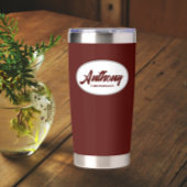 Maroon Stylized Wedding Trauzeuge Thermobecher