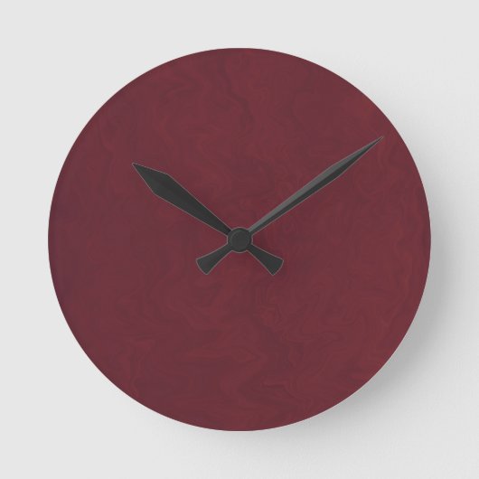 Maroon Swirl Runde Wanduhr (Vorderseite)