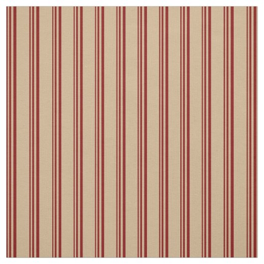 Maroon & Tan Lined Pattern Stoff (Muster)