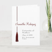 Maroon Tassel Abschluss Ankündigung (Vorderseite)