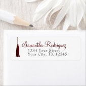 Maroon Tassel Abschluss Label (Insitu)