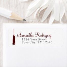 Maroon Tassel Abschluss Label