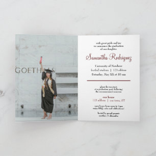 Maroon Tassel Graduation Announcement Einladung