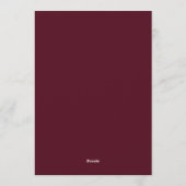 Maroon & Teal Autumnal Bloom Wedding Einladung (Rückseite)