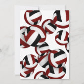 Maroon-Team Farben Volleyballs Jungs Mädchen Gebur Einladung (Rückseite)