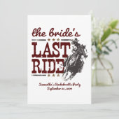 Maroon The Bride's Last Ride Einladung (Stehend Vorderseite)