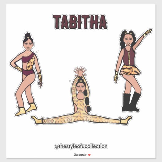 Maroon Tiger Dancer #2 Aufkleber (Blatt)