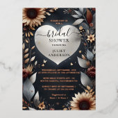 Maroon Traditional Fall Burgund Brautparty Folieneinladung (Vorderseite)