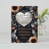 Maroon Traditional Fall Burgund Brautparty Folieneinladung (Stehend vorne)