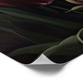 Maroon Tulip Blume Art Print Poster (Ecke)