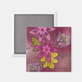 Maroon Tulips Magnet (Platz) (Vorderseite/Rückseite)