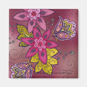 Maroon Tulips Magnet (Platz) (Vorne)