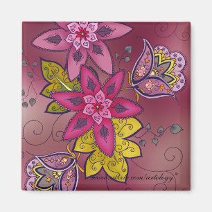 Maroon Tulips Magnet (Platz)