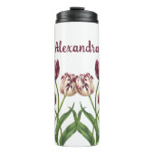 Maroon Tulips mit Namen Thermosbecher (Vorderseite)