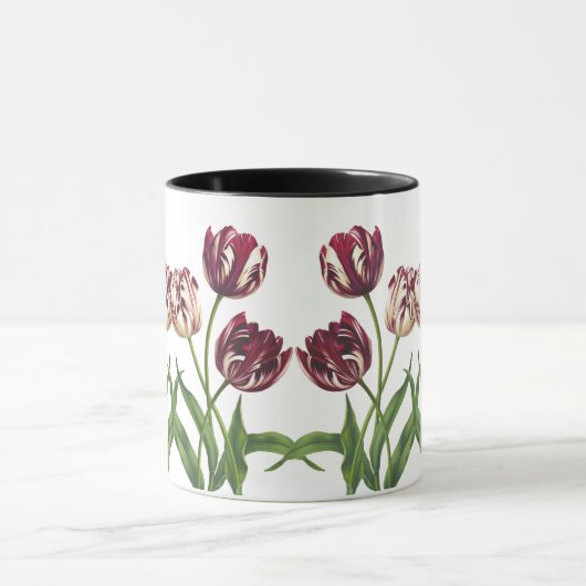 Maroon Tulips Tasse (Zentrum)