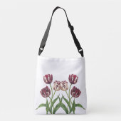 Maroon Tulips Tragetaschen Mit Langen Trägern (Rückseite)