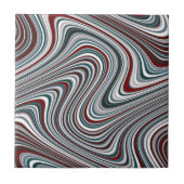 Maroon und Aquamarin Blue Abstrakt Curvy Shapes Fliese (Vorderseite)