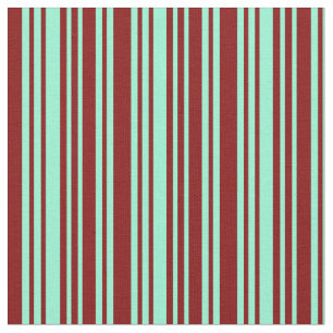 Maroon und Aquamarine Streifen/Linien Muster Stoff