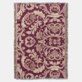 Maroon und Beige Vintages Muster Decke (Vorderseite Vertikal)