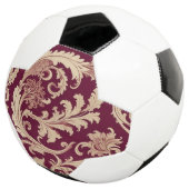 Maroon und Beige Vintages Muster Fußball (Dreiviertel)