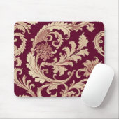 Maroon und Beige Vintages Muster Mousepad (Mit Mouse)