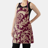 Maroon und Beige Vintages Muster Schürze (InSitu)