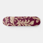 Maroon und Beige Vintages Muster Skateboard (Horizontal)