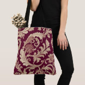Maroon und Beige Vintages Muster Tasche (Von Nahem)