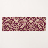 Maroon und Beige Vintages Muster Yogamatte (Vorderseite (Horizontal))