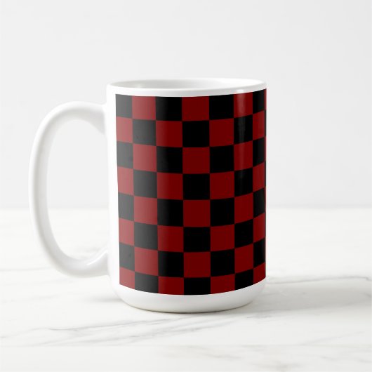 Maroon und Black Checkered Vintag Kaffeetasse (Links)