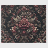 Maroon und Black Gift Wrapping Paper Geschenkpapier (Flach)