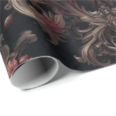 Maroon und Black Gift Wrapping Paper Geschenkpapier (Rolleneckpunkt)